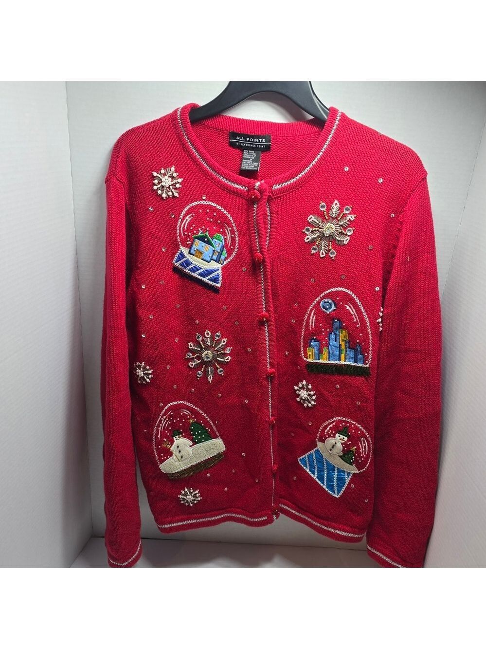 All Points Holiday Red Cardigan